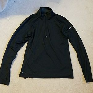 Men's NIKE Dri-Fit Black, Half-Zip Athletic Top